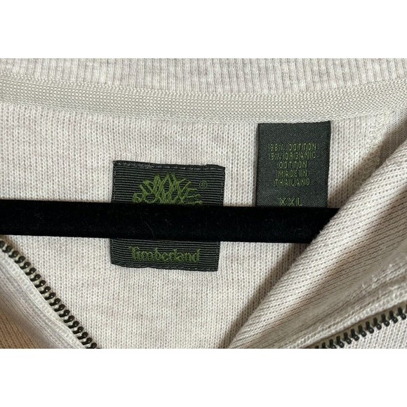 Timberland Sweater Adult XXL White Full Zip Outdoors Mens Long Sleeve - Picture 2 of 12